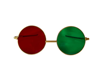 Light Red/Green Glasses with Metal Frame