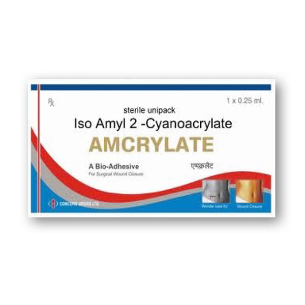 Tissue Adhesive AMCRYLATE  Iso Amyl 2-Cyanoacrylate 0.25ml, Sterile