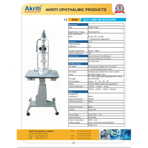 Slit Lamp Microscope Akriti 5 Step