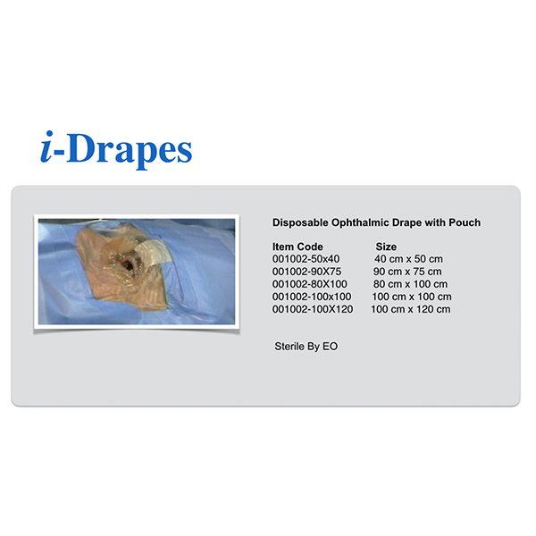 i-Drapes Disposable Eye Drape with Pouch  50X40cm pk/50