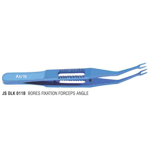 Bores Corneal Fixation Forceps, Angle