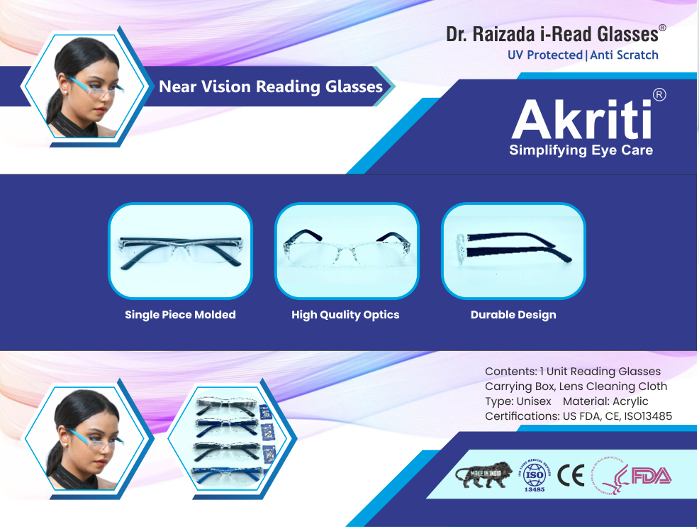 Near Vision Reading Glass +2.50D  Pk/300