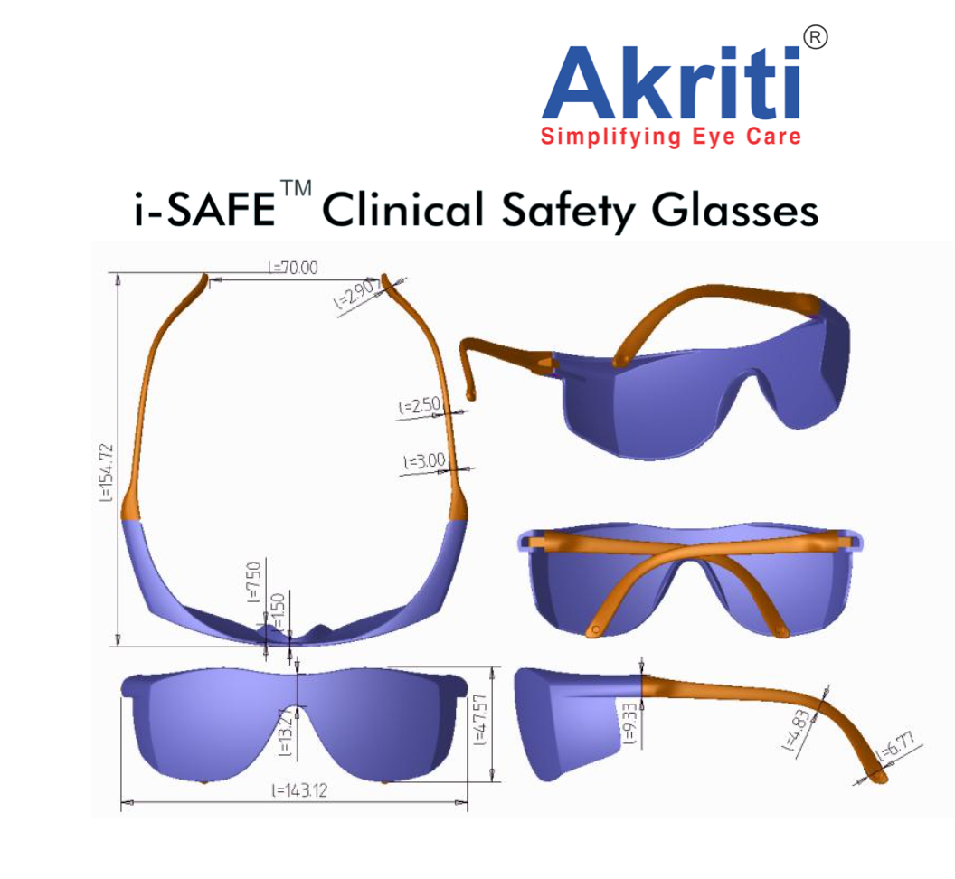 i-SAFE Medical Safety Glasses Elite, Amber,  Pk/300